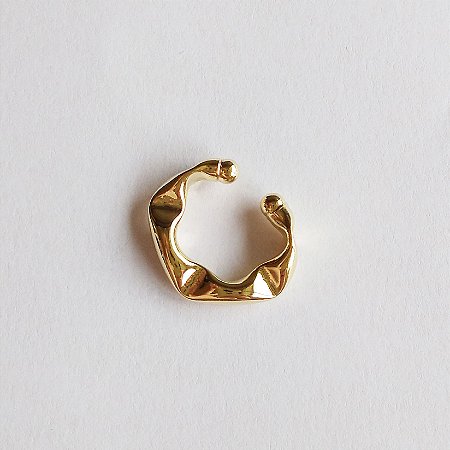 Piercing fake com efeito amassado folheado a ouro18k
