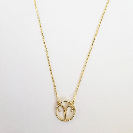 Colar signo áries folheado a ouro 18k