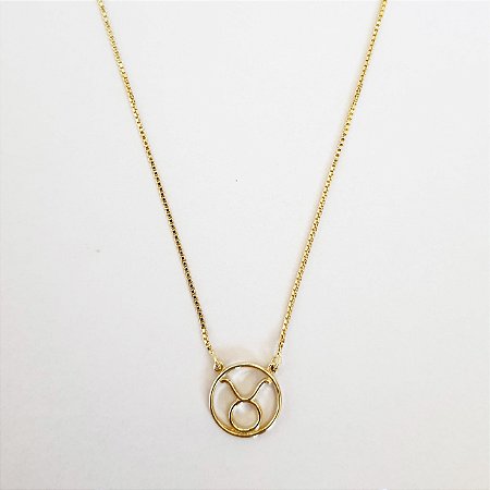 Colar signo touro folheado a ouro 18k