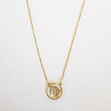 Colar signo virgem folheado a ouro 18k