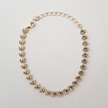 Pulseira corações delicados folheado a ouro 18k