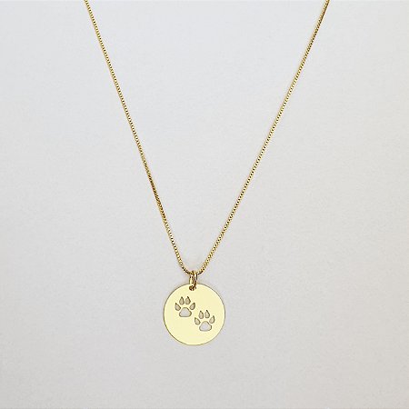 Colar com 2 patas folheado a ouro 18k