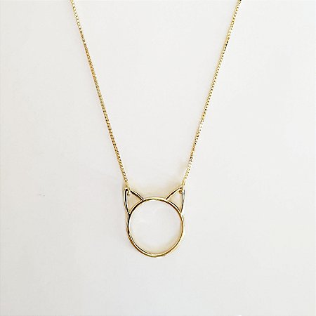 Colar gatinho folheado a ouro 18k