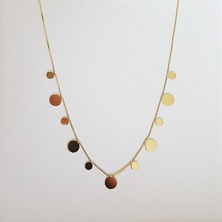 Colar com círculos folheado a ouro 18k