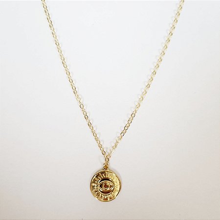 Colar olho grego folheado a ouro18k