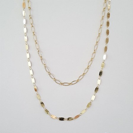 Colar duplo folheado a ouro18k
