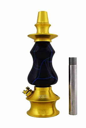 STEM AMAZON HOOKAH PRIME - METAL GOLD - MADEIRA ÔNIX M2 PEQUENO