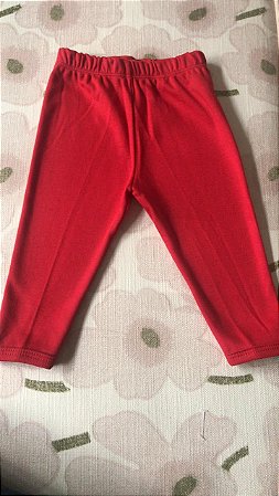 Calça em Suedine Vermelha Tam M ( 6-9 meses)