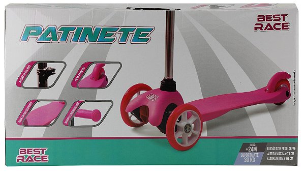 Patinete 3 Rodas Rosa/Lilas - Best Race - TotalBaby Store