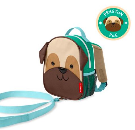 Mini Mochila Infantil Zoo Cachorro Pug com Alça de Segurança Skip Hop
