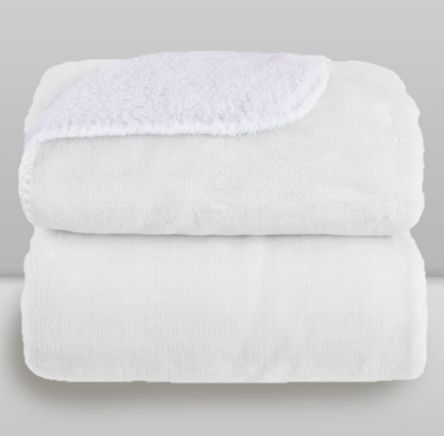 Cobertor com Sherpa Branco - Liso