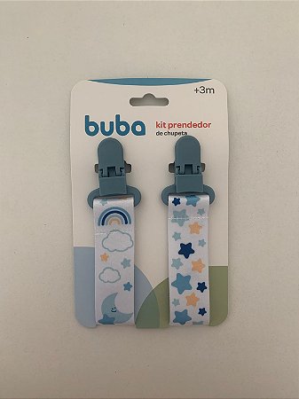 Kit 2 Prendedores de Chupeta Estrela Azul - Buba