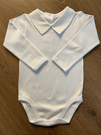 Body Branco Gola W Branca - Totalbaby
