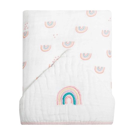 Toalha de Banho Soft com Capuz Chuva de Amor 95cm x 70cm - Papi
