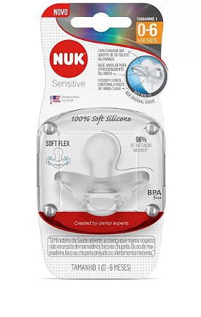 Chupeta NUK Sensitive Soft 100% Silicone Neutral