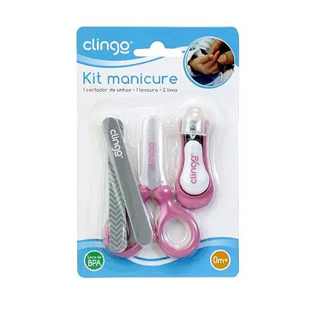Kit Manicure Infantil Rosa - Clingo