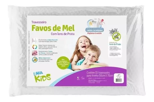 Travesseiro Kids Favos De Mel Suporte Zero - Fibrasca