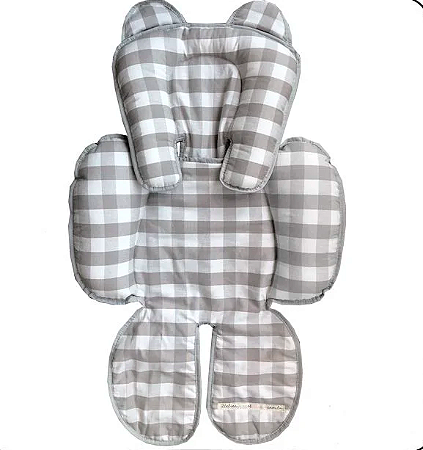 Redutor de Bebê Conforto e Carrinho - Xadrez Vichy Cinza