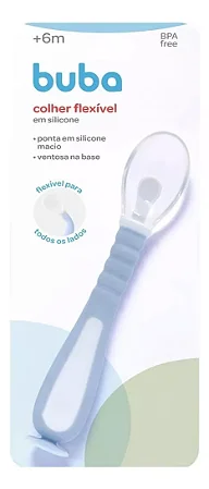 Colher Flexível em Silicone Azul - Buba