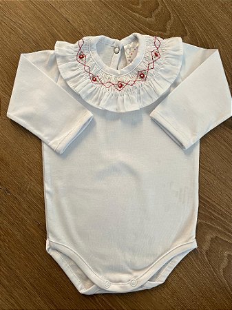 Body Gola Bordada Vermelho