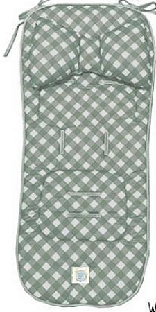 Protetor de Carrinho II Viés + Almofada  Xadrez Vichy Verde