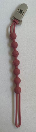 Prendedor de Chupeta em Silicone Rosa Antigo