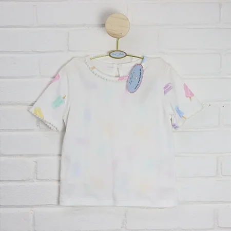 Pijama Blusa e Shorts Picolé Colorido Menina