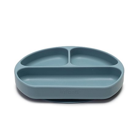 Prato Em Silicone Com Divisórias Infanti Azul