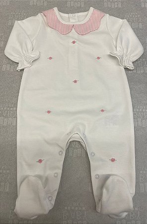 Macacão Longo Pima Peruano Mini Rosas