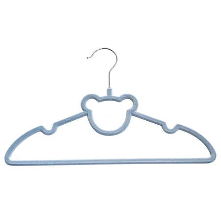 Cabide Infantil Veludo Urso Azul 5 unidade - Clingo