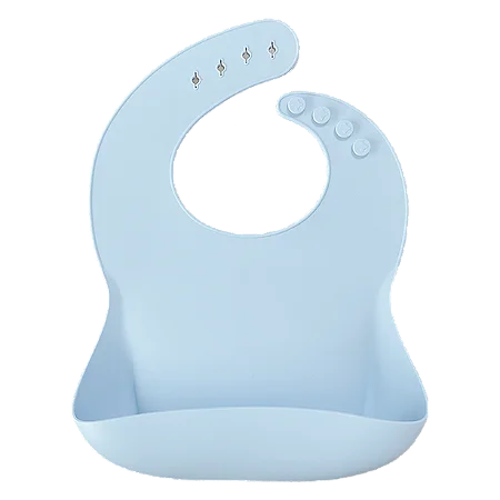 Babador em Silicone com Cata Migalhas Mineral Blue - Minikoioi