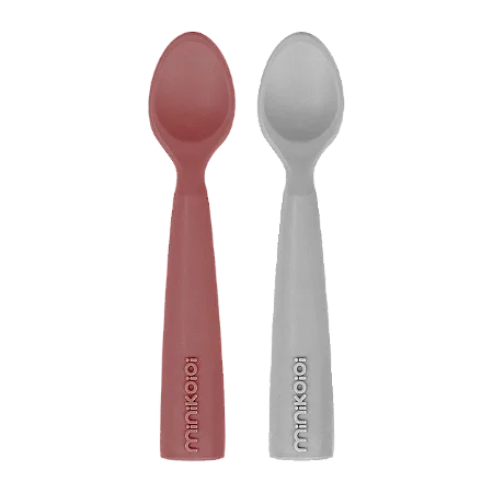 Colheres em Silicone Scooper Velvet Rose/Powder Grey - Minikoioi