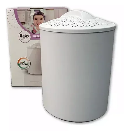 Cesto De Roupa Branco - Baby Mel