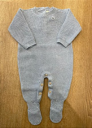 Macacão Tricô Links Azul Bebe
