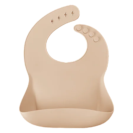 Babador em Silicone com Cata Migalhas Bubble Beige - Minikoioi