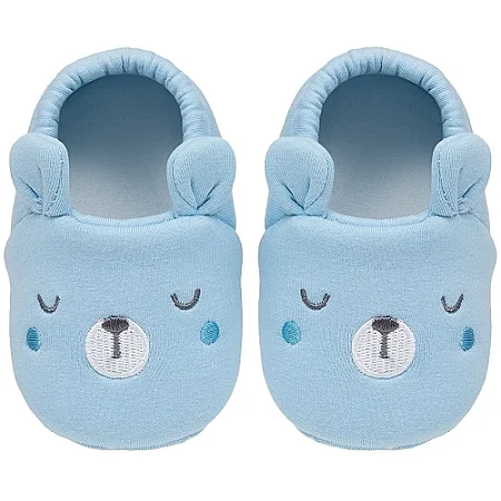 Pantufa Urso Azul 9 a 12 Meses - Buba