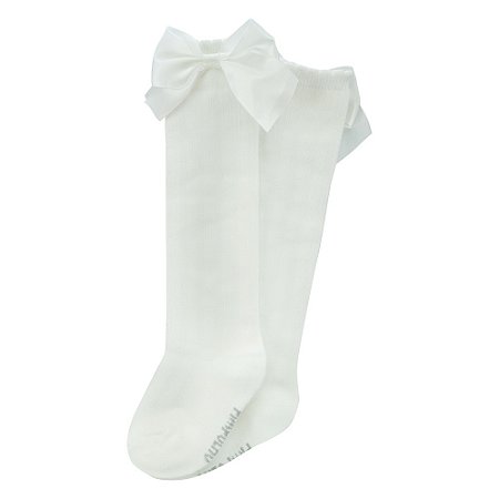 Meia 3/4 com Laço 16/20 Feminino Branco - Pimpolho