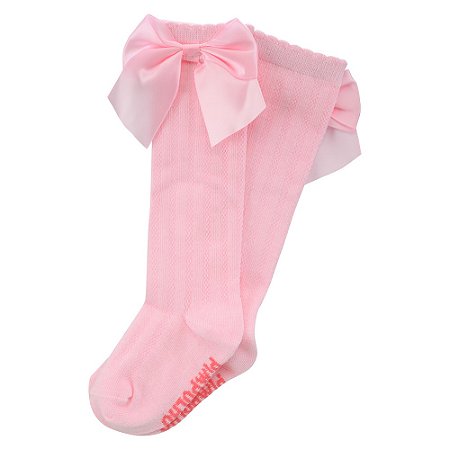 Meia 3/4 com Laço 16/20 Feminino Rosa - Pimpolho