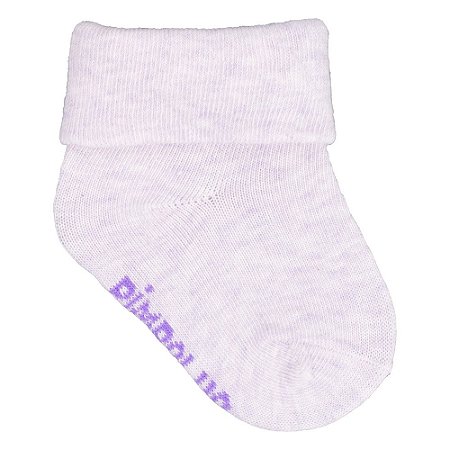 Meia Lisa 00-15 Feminino Lilás com Vira - Pimpolho