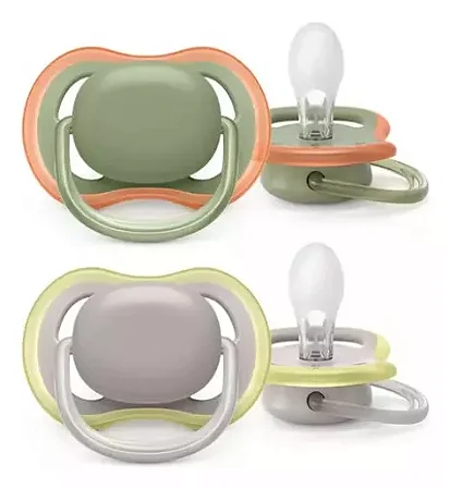 Chupeta Ultra Air 6-18m Dupla Cinza e Verde SCF085/20 - Avent