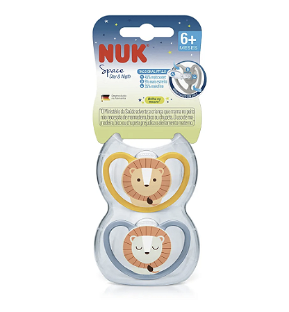 Kit de 2 Chupetas Space Night Nuk 6+ Boy