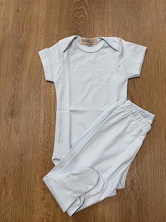 Conjunto de Pima Body Manga Curta e Calça Azul