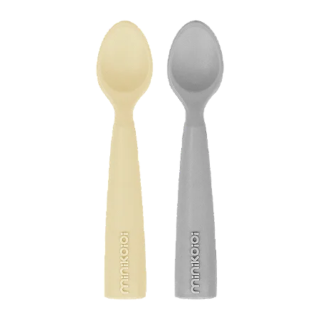 Colheres em Silicone Scooper Mellow Yellow/Powder Grey - Minikoioi