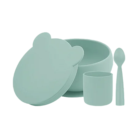 Conjunto de Alimentação em Silicone BLW Set I River Green - Minikoioi