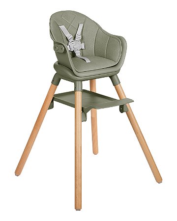 Cadeira de Alimentação 6 em 1 Woody Army Green - Kikkaboo