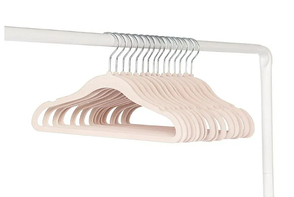 Cabides Antiderrapantes de Veludo Rose 3 Sprouts (15 Unidades)