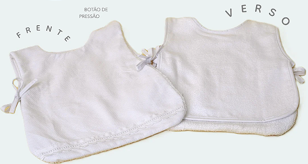 Babador Colete Bordado Branco