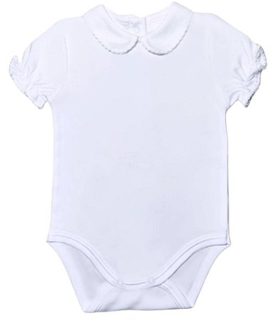 Body Manga Longa Liso Gola Bico Picueta Branco Pima Peruano