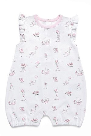 Macacão Curto Pinky Bunny Pima Peruano