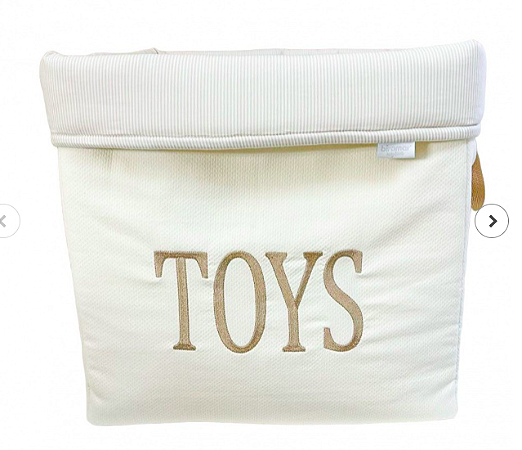 Cesto de Brinquedos Toys Marfim / Listradinho